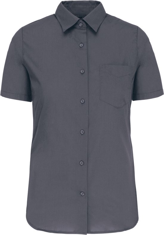 Chemisier Femme 4XL Kariban Manches courtes Gris Urbain 65% Polyester, 35% Katoen