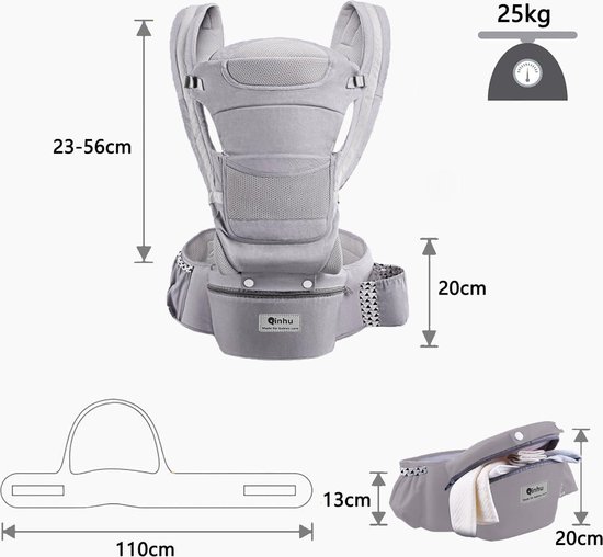 Multifunctionele Babydrager Ergonomische Draagzak, Heupzitje Baby Verstelbare Hoofdsteun Ademend En Zachter 9 Draagposities Voor Babys Pasgeboren Tot Peuter Kinderen Van 0 Tot 36 Maanden 3 30 K