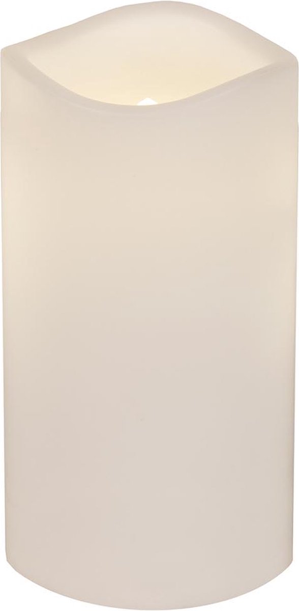 Star Trading Kaars Paul, zuilkaars, wit, LED, timer, warm wit, voor buiten, 15 cm