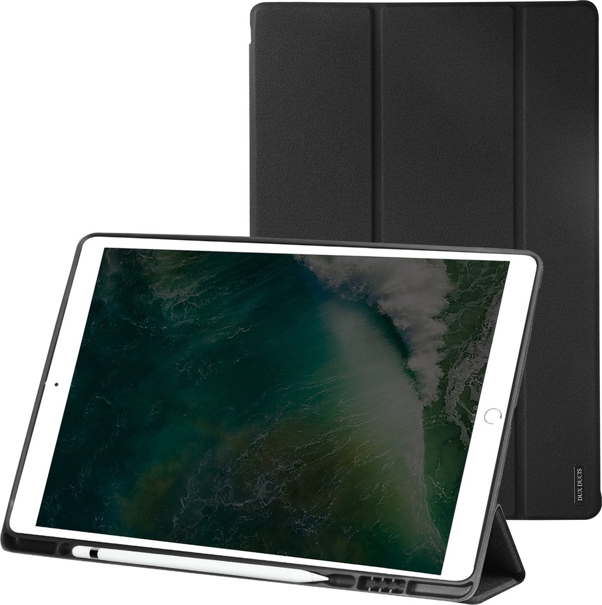 Dux Ducis, Foliohoes Geschikt voor iPad Pro 12.9 / Pro 12.9 2017 Toetsenbord-/video-ondersteuning, Domo, Zwart