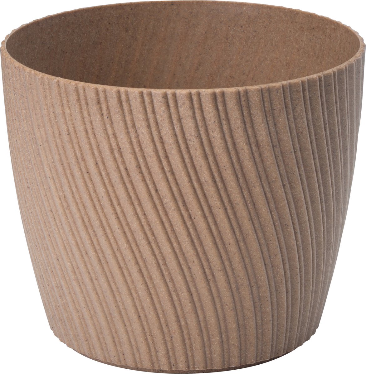 Form Plastic Plantenpot/bloempot Waves - kunststof - zalm roze - D19 x H16 cm - rond