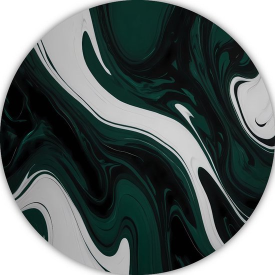 Abstract expressionisme wandbord - Abstract wandpaneel - Wandbord Slaapkamer - Moderne schilderijen - Wandcirkel - Kunst aan de muur muurcirkel aluminium 100x100 cm