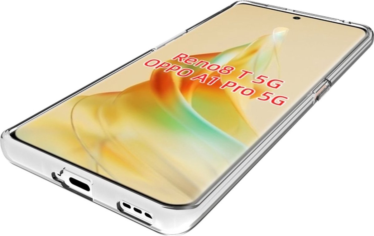 Mobigear Doorzichtig Hoesje geschikt voor OPPO Reno 8T 5G Telefoonhoesje Flexibel TPU | Mobigear Basics Backcover | Doorzichtig Telefoonhoesje Reno 8T 5G | Reno 8T 5G Case | Back Cover - Transparant