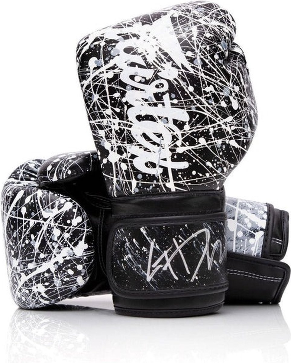 Fairtex BGV14PT Microfiber Bokshandschoenen - Art Collections - Painter Zwart/Wit 14 oz
