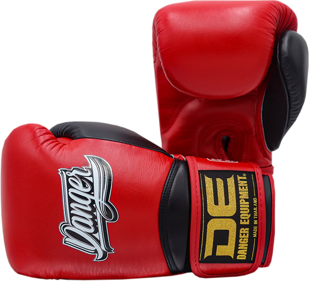 Danger Rocket Bokshandschoenen - Echt Leer - Rood 10 oz