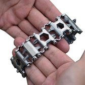 Bracelet d'outils Plein air multifonctionnel - Tournevis ouvre-boîte - Clé ouvre-bouteille - Bracelet en acier inoxydable 29 en 1 - Portable - Équipement de Survie