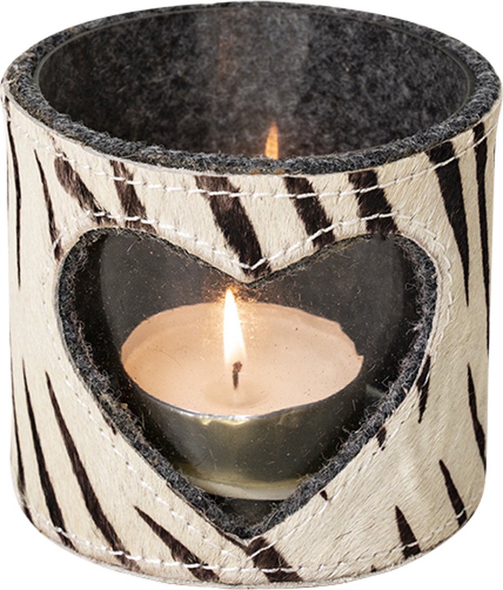 *windlicht koe hart zebra 10cm*