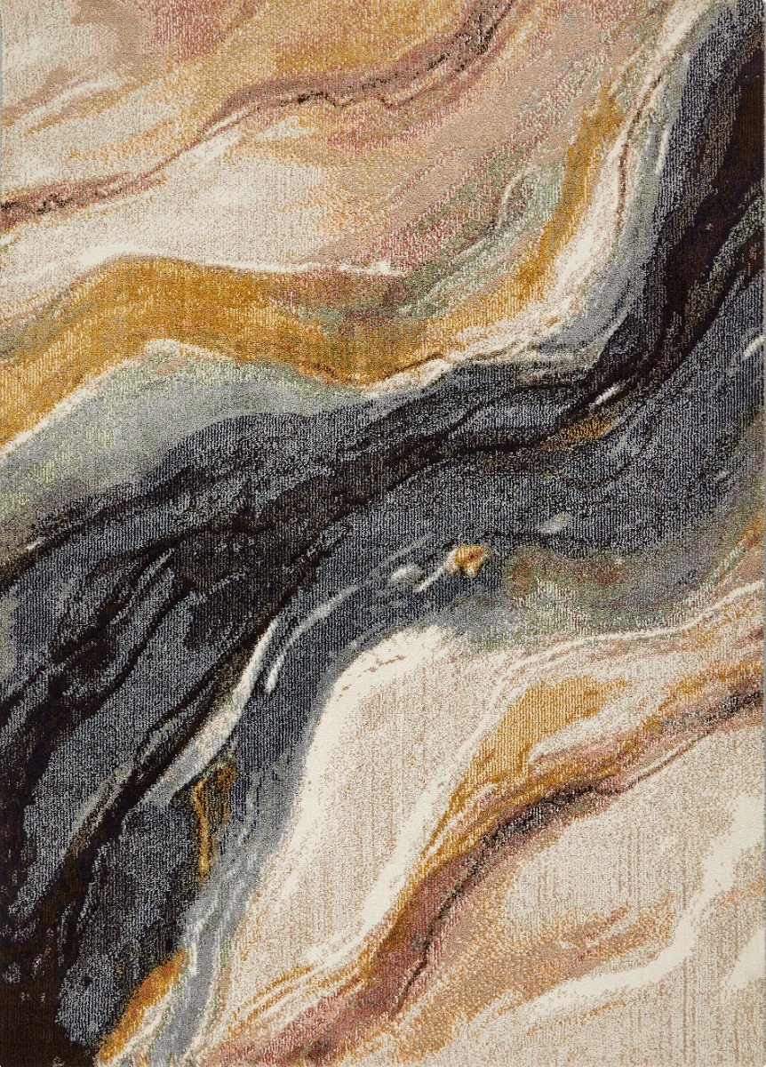 Concept Looms Amara Pearl Midnight AMA102 Vloerkleed - 120 x 170 cm - Veelkleurigcolor - Rechthoekig - Polyester - Woonkamer - Abstract - Design, Eclectisch, Modern