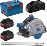 Scie plongeante sans fil GKT 18V-52 GC Professional BITURBO L-Boxx | 2 batteries 5,5 Ah + rail de guidage