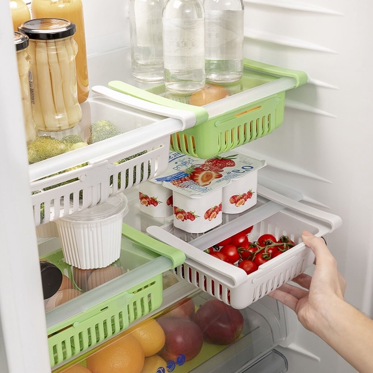 InnovaGoods Friwer Koelkast Organizer Lade Aanpasbaar Koelkast Organisatie 2 stuks