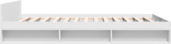 Cadre de lit vidaXL avec tiroirs en bois blanc 160 x 200 cm