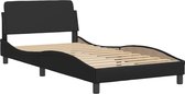 vidaXL - Bed - met - matras - kunstleer - zwart - 100x200 - cm