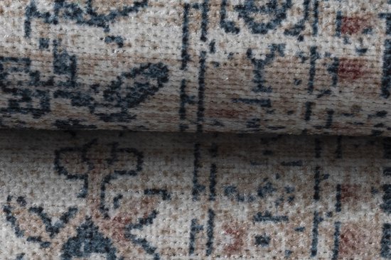Tapis Tapiso Ritz Tapis Vintage Antidérapant en Katoen Grijs Taille - 120x170