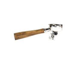 Portafilter Dubbele Uitloop - 58mm E61 - Hout - RVS - Portafilter 58mm - Portafilter - Filterdrager – Piston - ECM – Espressomachine - Barista Essentials