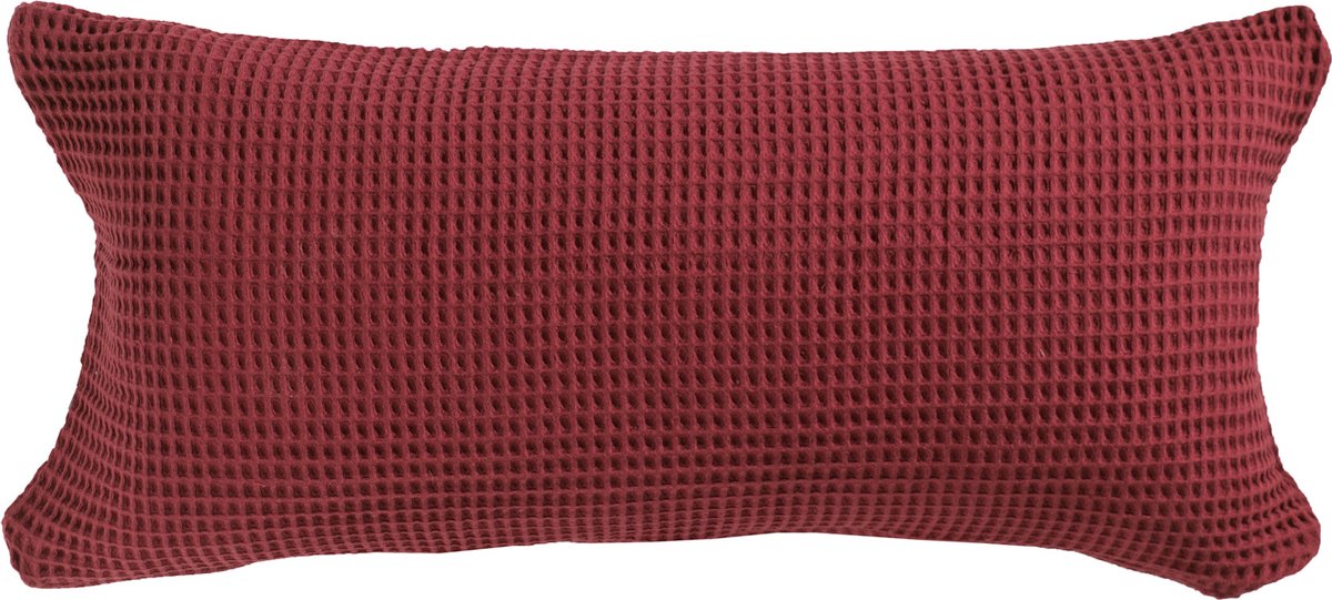 Heckettlane Wafel Kussensloop - Rood - 40x80cm - Rood
