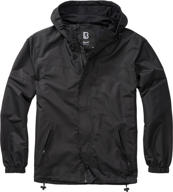 Brandit Herren Jacke Summer Windbreaker Frontzip Schwarz-M