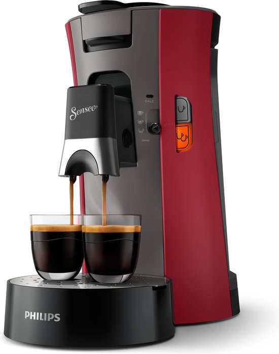 Philips Senseo Select CSA240/90 - Koffiepadapparaat - Dieprood en kasjmiergrijs