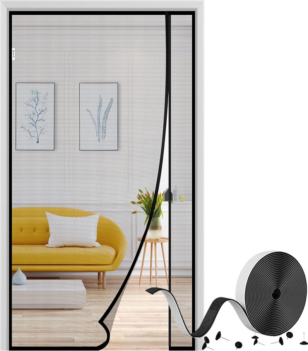 Magnetisch vliegengaasdeur 110 x 220 cm - insectenbescherming - openingsmagnetisch vliegengordijn - balkondeur terrasdeur screen door