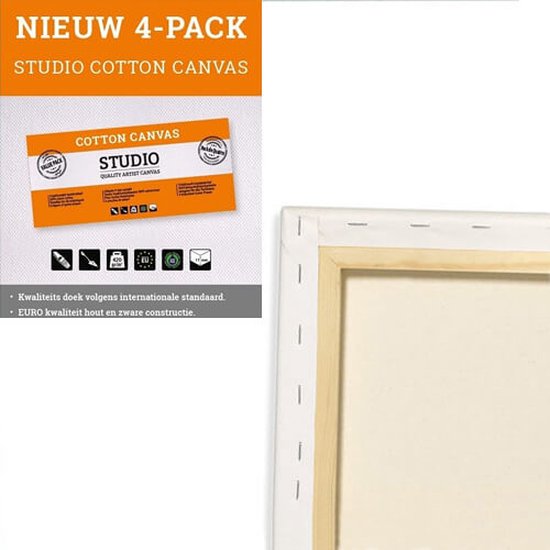 Artina FSC® Premium Canvas Schildersdoek – 4 Stuks