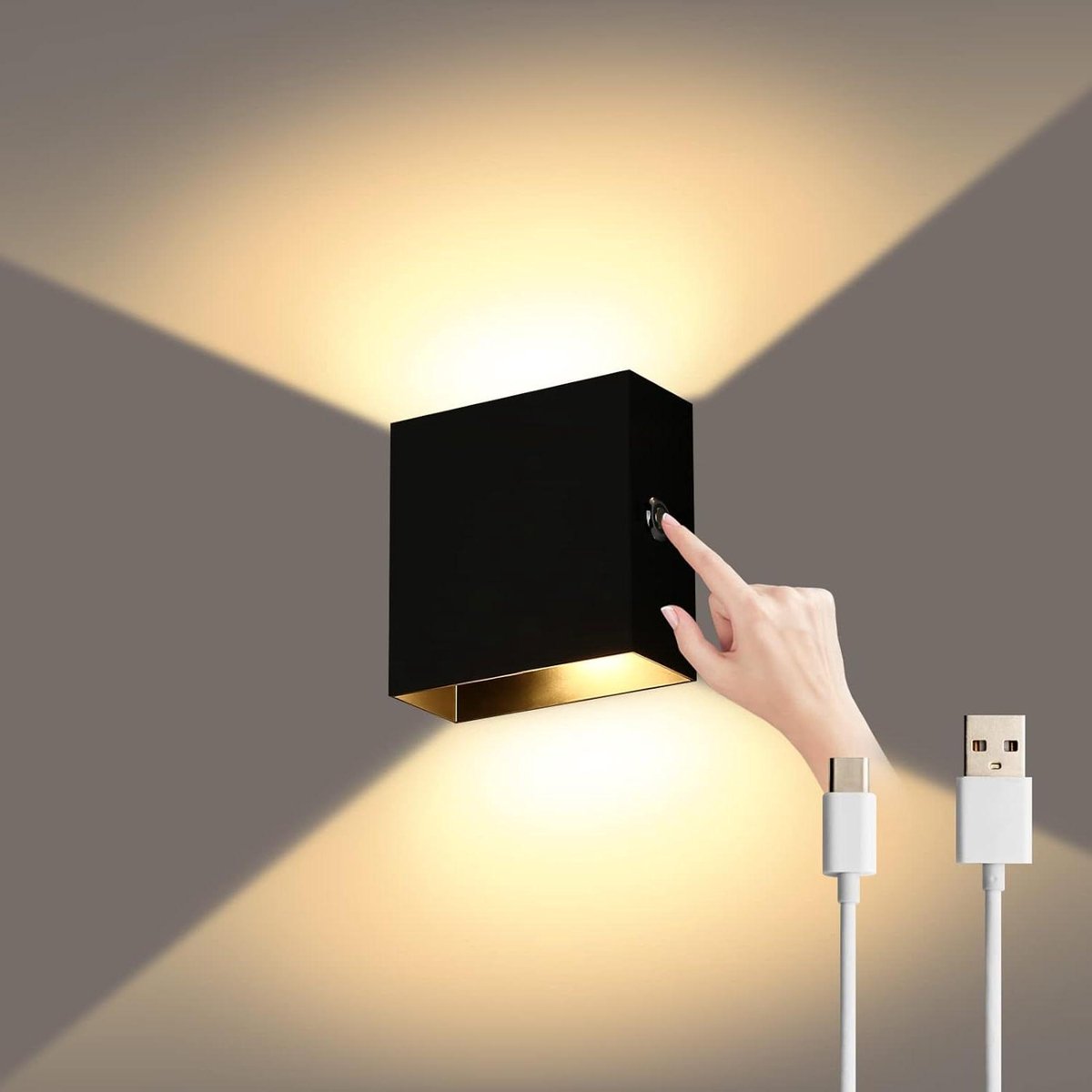 SLV Karpo Goose LED wandlamp, dimbaar, zwart