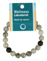 Labradoriet powerbead mannen armband + kaart 21 cm