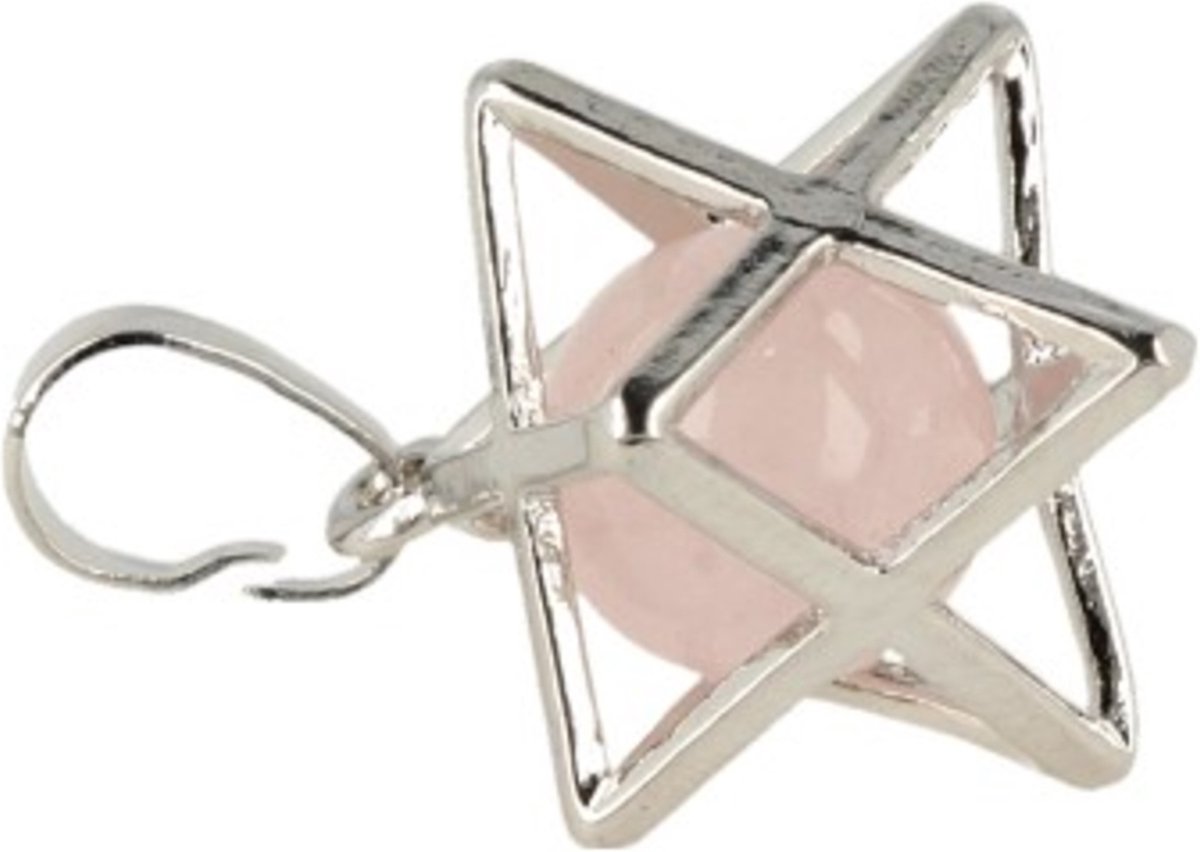 Roze kwarts Merkabah kooihanger