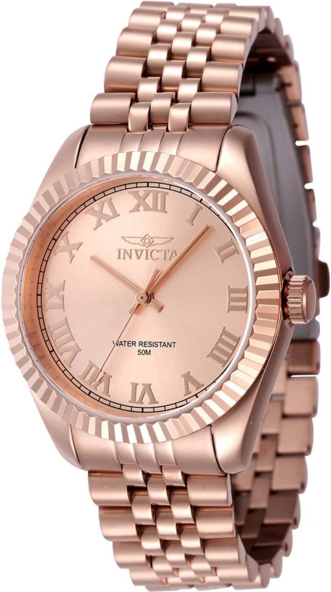 Invicta Specialty 47419 Dames Horloge - Waterdicht - Analoog - Quartz Uurwerk - Roestvrij Staal met rosegouden Wijzerplaat - 36mm