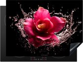 KitchenYeah® Protection plaque induction 70x52 cm - Rose - Fleur - Eau - Protege plaque de cuisson - Couvre plaque induction - Protecteur d'induction - Cuisine