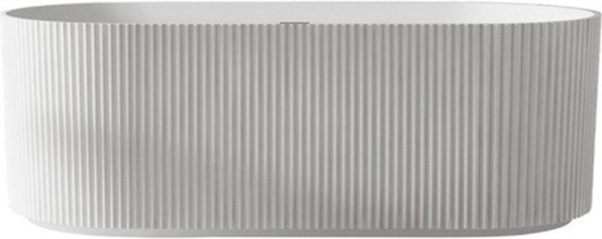 ZEZA Blend vrijstaand bad - ribbel - 170x80x58cm - met afvoer - acryl - mat wit