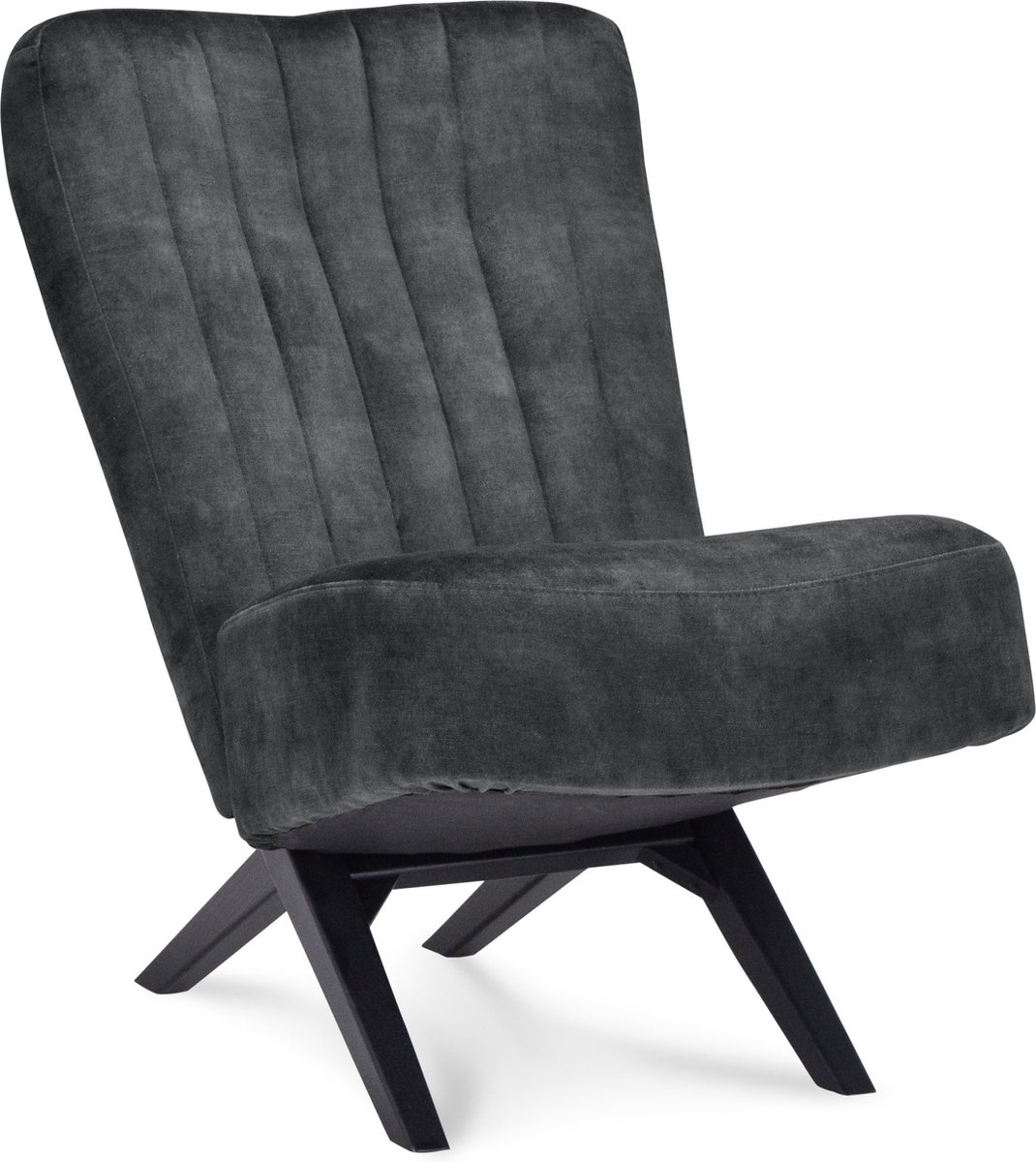 Icon Living - Fauteuil Dave - Velours Adore Forest - Poot Zwart