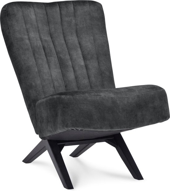 Fauteuil Dave Stof Adore Forest 162 Poot Black