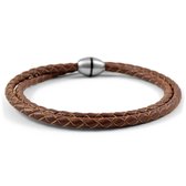 Bruine Bolo Twisted Lederen Armband