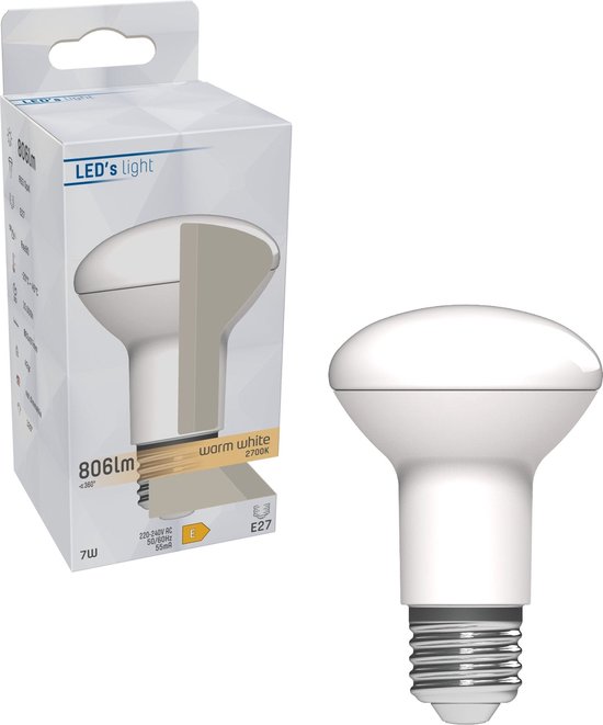 LED's Light LED E27 lampen - R63 - Warm wit licht - 806 lm - 6PACK