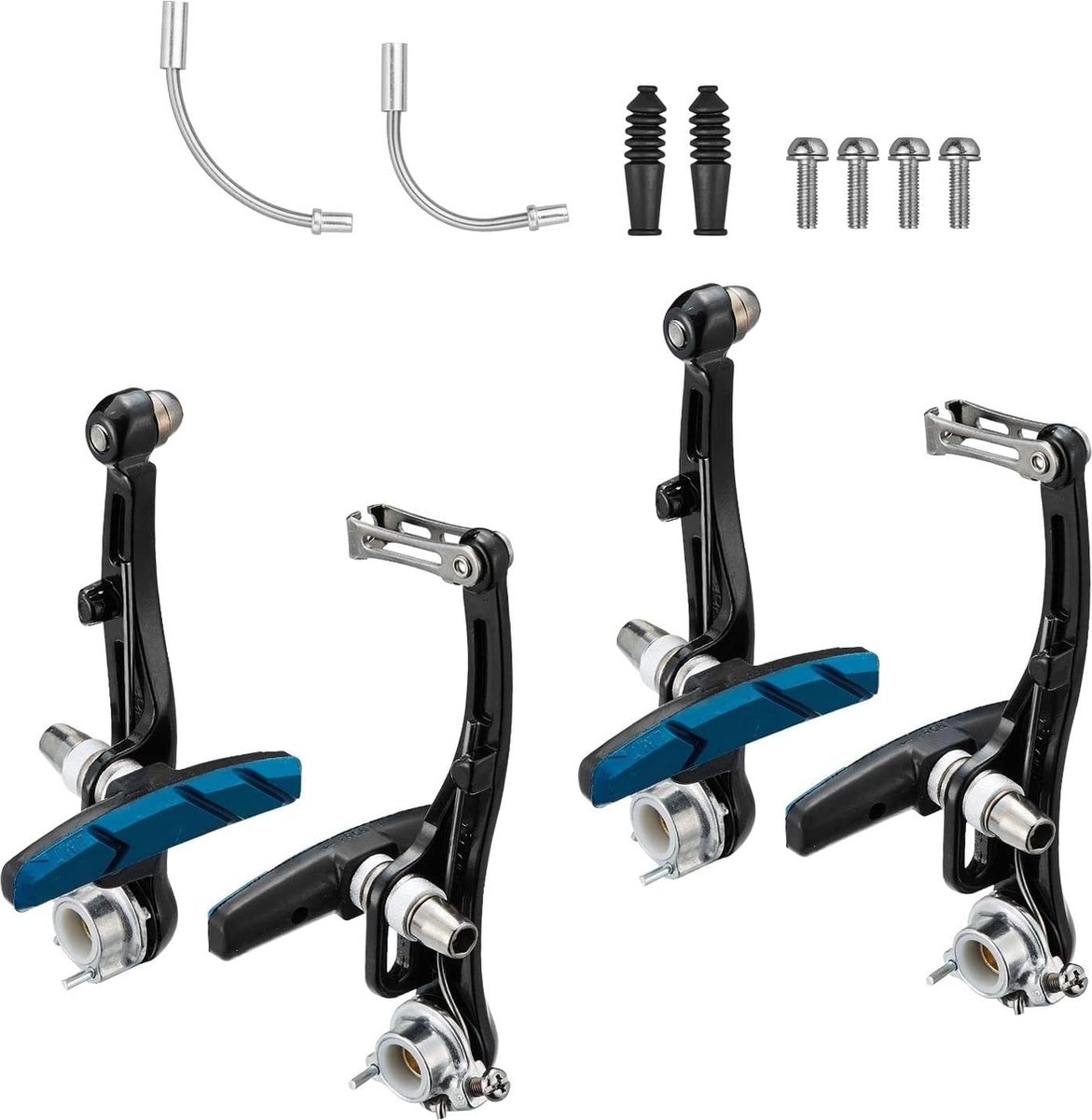 mountainbike V-brake set voor en achter, 2 paar - 70 mm remblokken