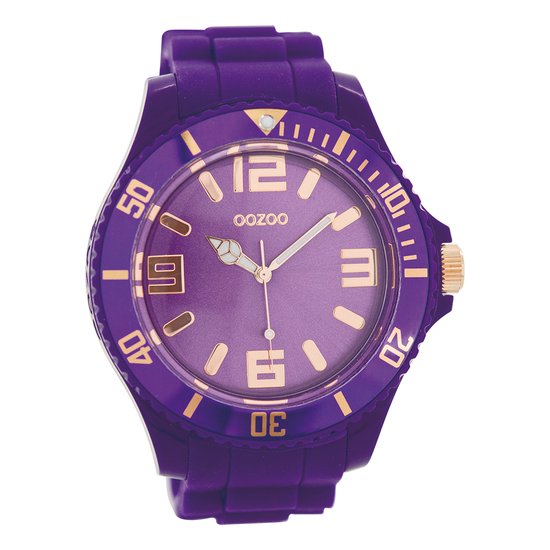 OOZOO Timepieces - Paarse horloge met paarse rubber band - C5031