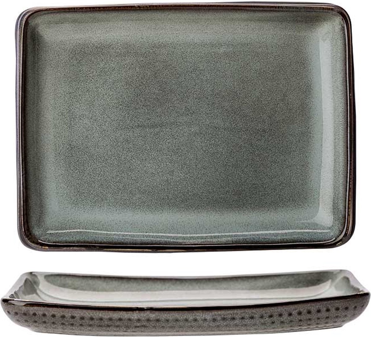 Cosy & Trendy Toluca Green Schaal 17x23cm - Set van 2 stuks - Groen