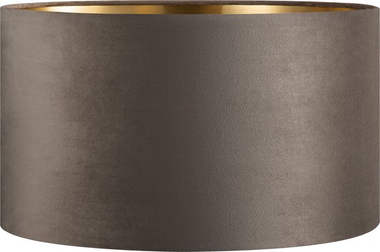 Home Sweet Home - Fluweel - Cilinder - Verlichte lampenkap - Grey goud - Vintage lampenkap - 40*40*22 cm - E27 lamphouder - Ontworpen voor tafellampen en kroonluchters - Ontworpen voor slaapkamers en woonkamers