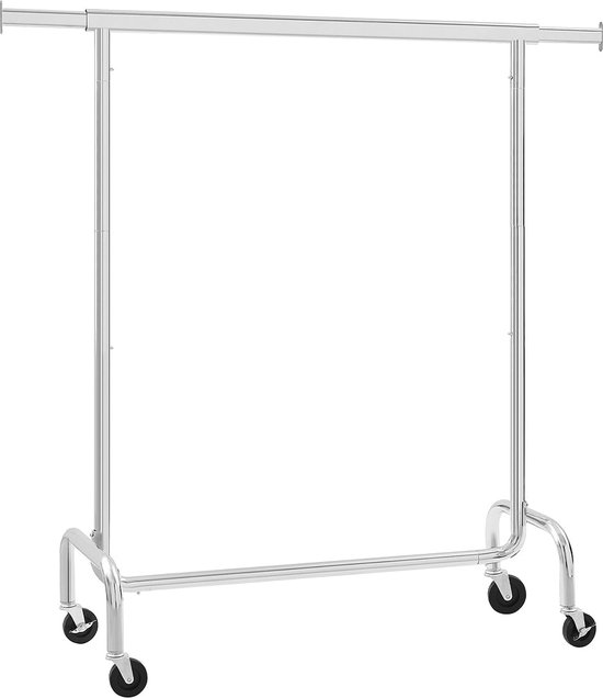 Rootz Clothes Rack - Garment Rack - Clothing Stand - Chrome Plated Iron Tube - 110-150cm x 160cm x 45cm - Silvery - 130kg Load Capacity