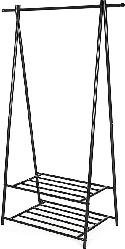 Rootz Clothes Rack - Coat Stand - Garment Rack - Steel Tubes - Space Saving - Easy Assembly - 87.5cm x 155cm x 41cm
