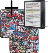 Hoes Geschikt voor Kobo Libra Colour Hoesje Bookcase Cover Hoes Trifold Met Screenprotector - Hoesje Geschikt voor Kobo Libra Colour Hoes Cover Case - Graffity