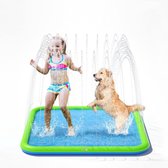 Sprinkler Pad voor honden en kinderen - Verdikte hondenspatmat voor zomerpret - Opblaasbaar zwembad voor buiten - 170cm