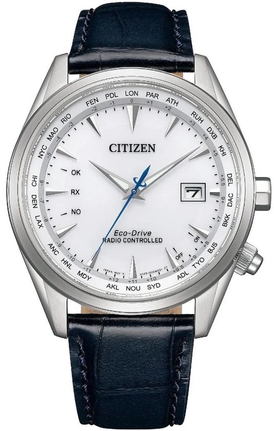 Citizen CB0270-10A Horloge - Leer - Blauw - Ø 42 mm