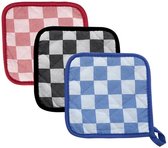 Pannenlap 17cm ruit rood,blauw of zwart
