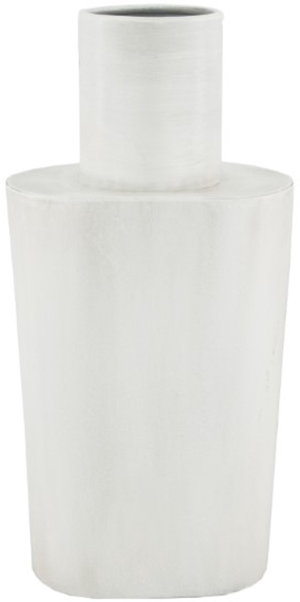 Vaas metaal H28,5cm wit