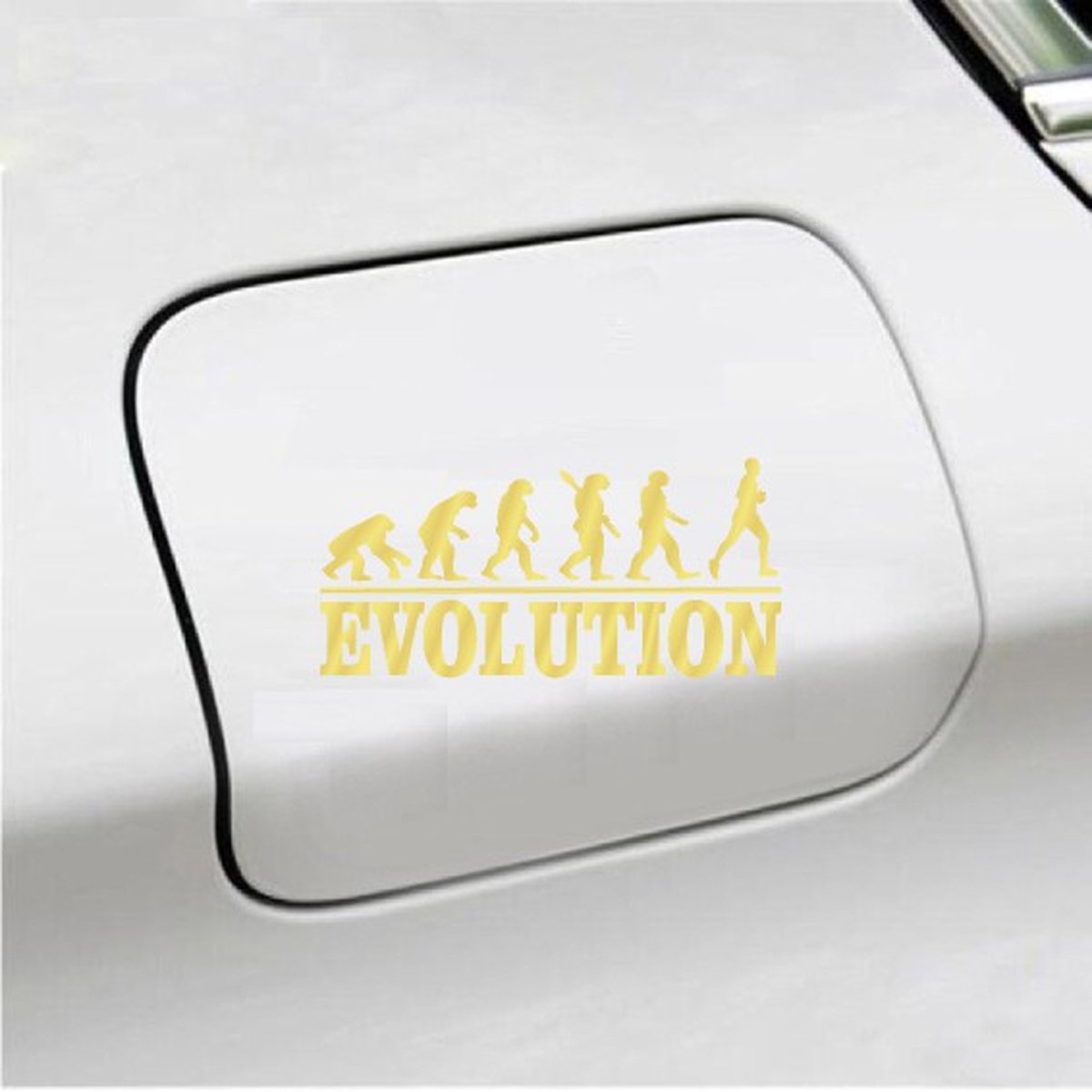 Bumpersticker - Evolution Hardlopen - 20x9.3 - Goud