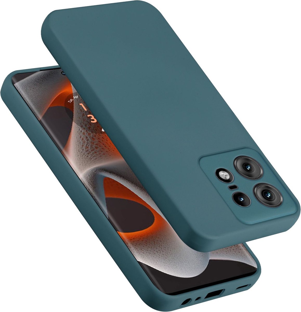Cadorabo Hoesje geschikt voor Motorola Edge 50 Pro in LIQUID GROEN - Beschermhoes gemaakt van flexibel TPU silicone Case Cover