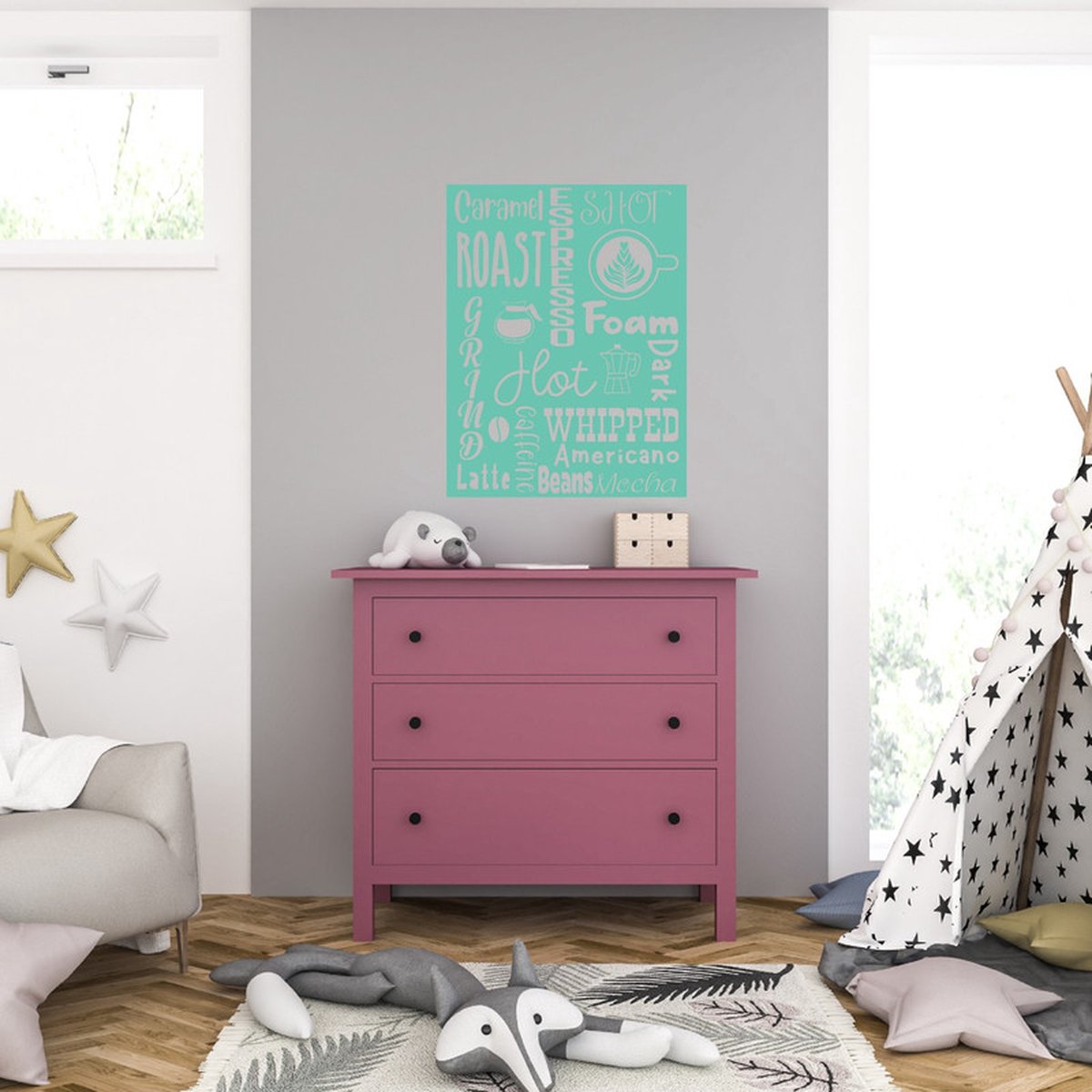 MC Living Muursticker - Coffee - 40,6 x 52,5 - Mint
