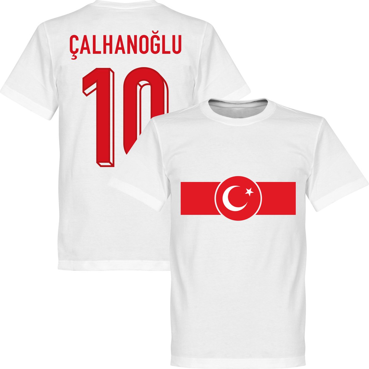 Turkije Çalhanoğlu 10 Banner T-Shirt - Wit - XXL