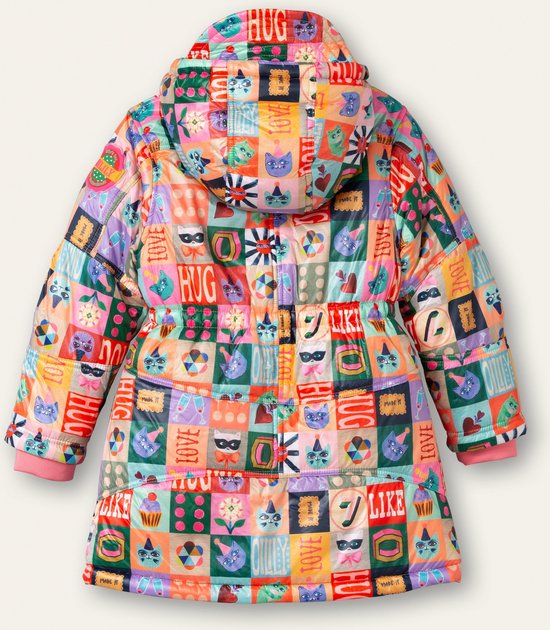 Canaria coat 51 AOP partyblocks Blue: