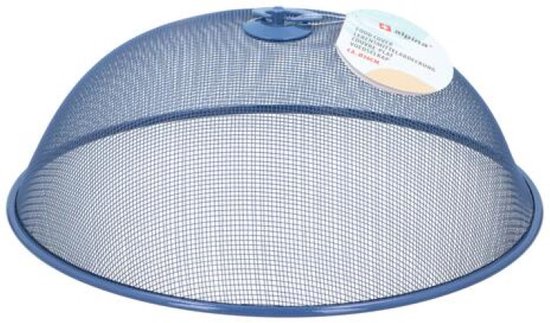 Alpina Vliegenkap/voedselkap - rond - blauw - D30 x H15 cm - buiten eten - anti insecten - metaal van Alpina — afbeelding 3